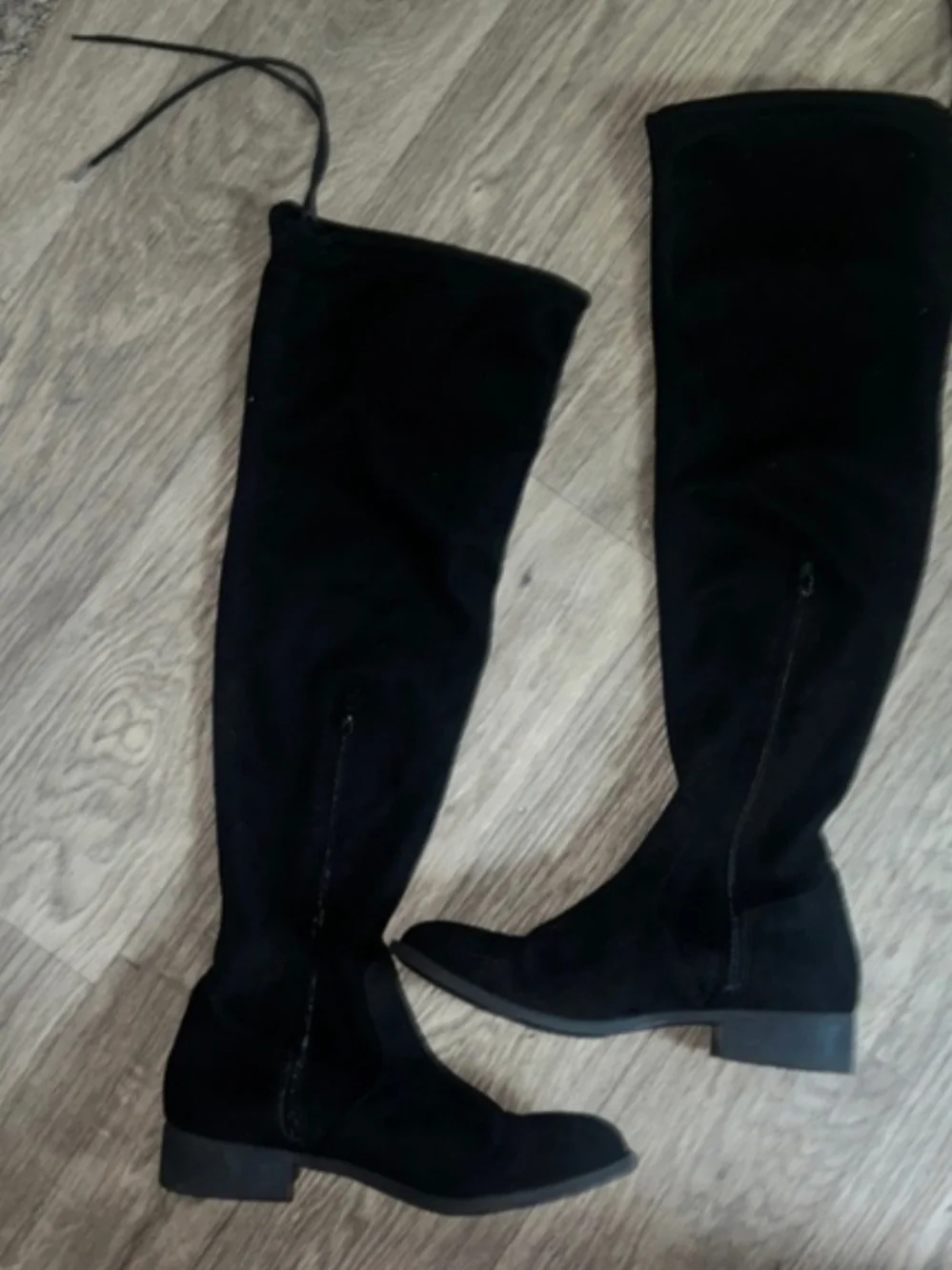 Black Over-the-Knee Lace-Up Women's Boots